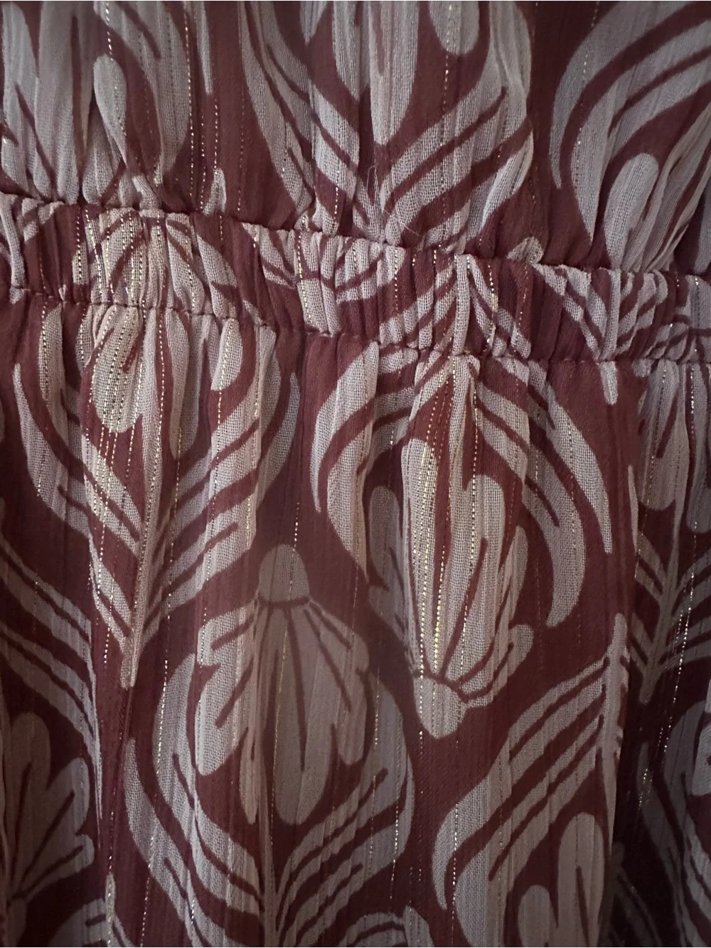 Boho Floral Print Ruffle‎ Tier Skirt Sheer Long Sleeve Dress. Size large.